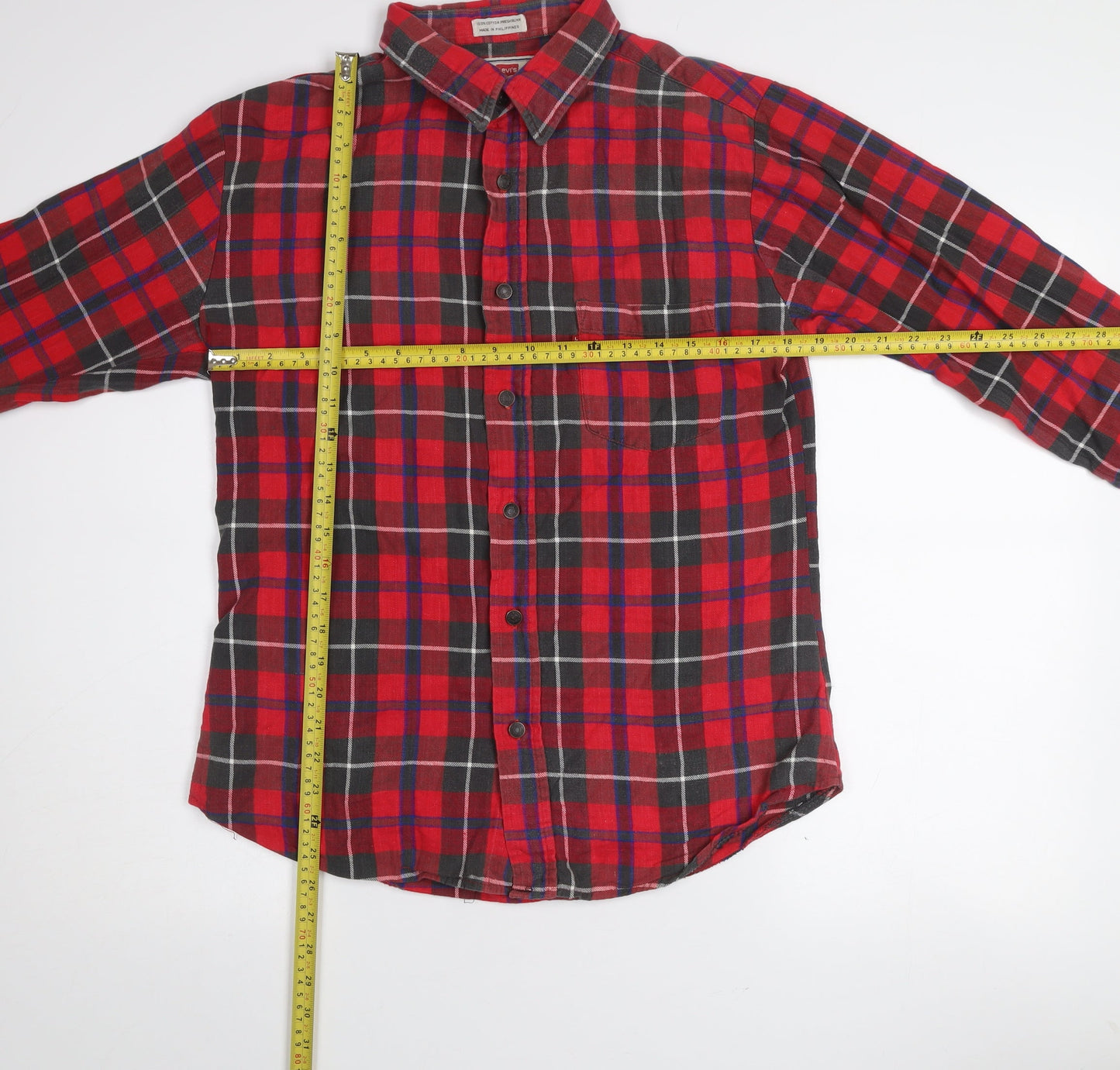 Levi's Women's Red Check Flannel Button-Up Shirt Size M