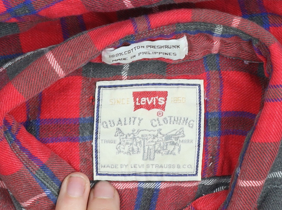 Levi's Women's Red Check Flannel Button-Up Shirt Size M