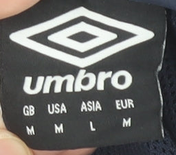 Umbro Men’s Blue Windbreaker Full Zip Hooded Jacket M