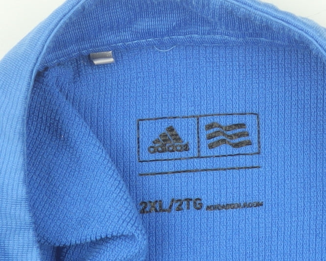 Adidas Men’s Blue 2XL 1/4 Zip Mock Neck Sports Sweatshirt