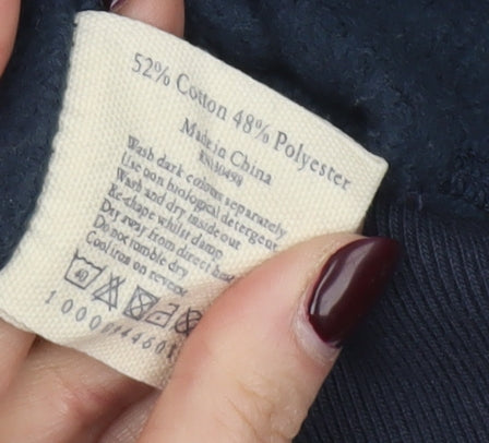 Jack Wills Women's Navy Blue Full Zip Hoodie UK 14 Cotton Blend