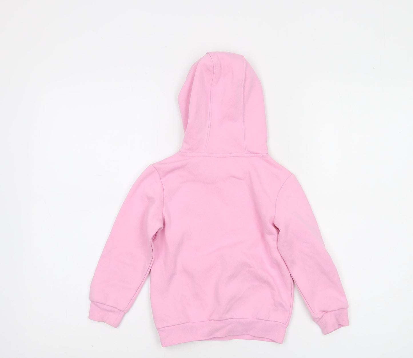 Adidas Girls Pink Pullover Hoodie 3-4 Years Fleece Logo Sweatshirt