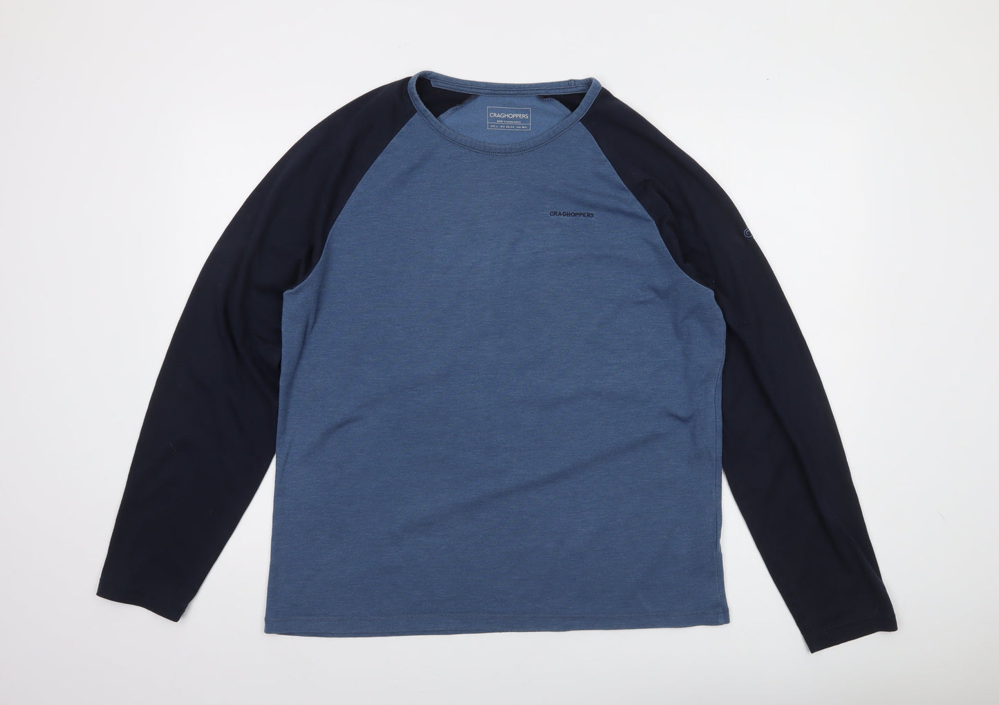 Craghoppers Men's Blue Long Sleeve Crew Neck Casual Top Size L