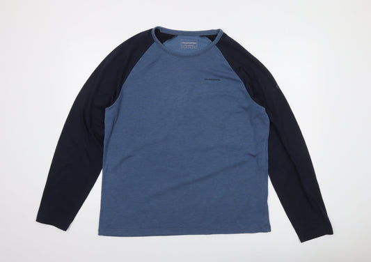 Craghoppers Men's Blue Long Sleeve Crew Neck Casual Top Size L