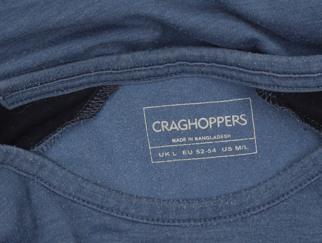 Craghoppers Men's Blue Long Sleeve Crew Neck Casual Top Size L