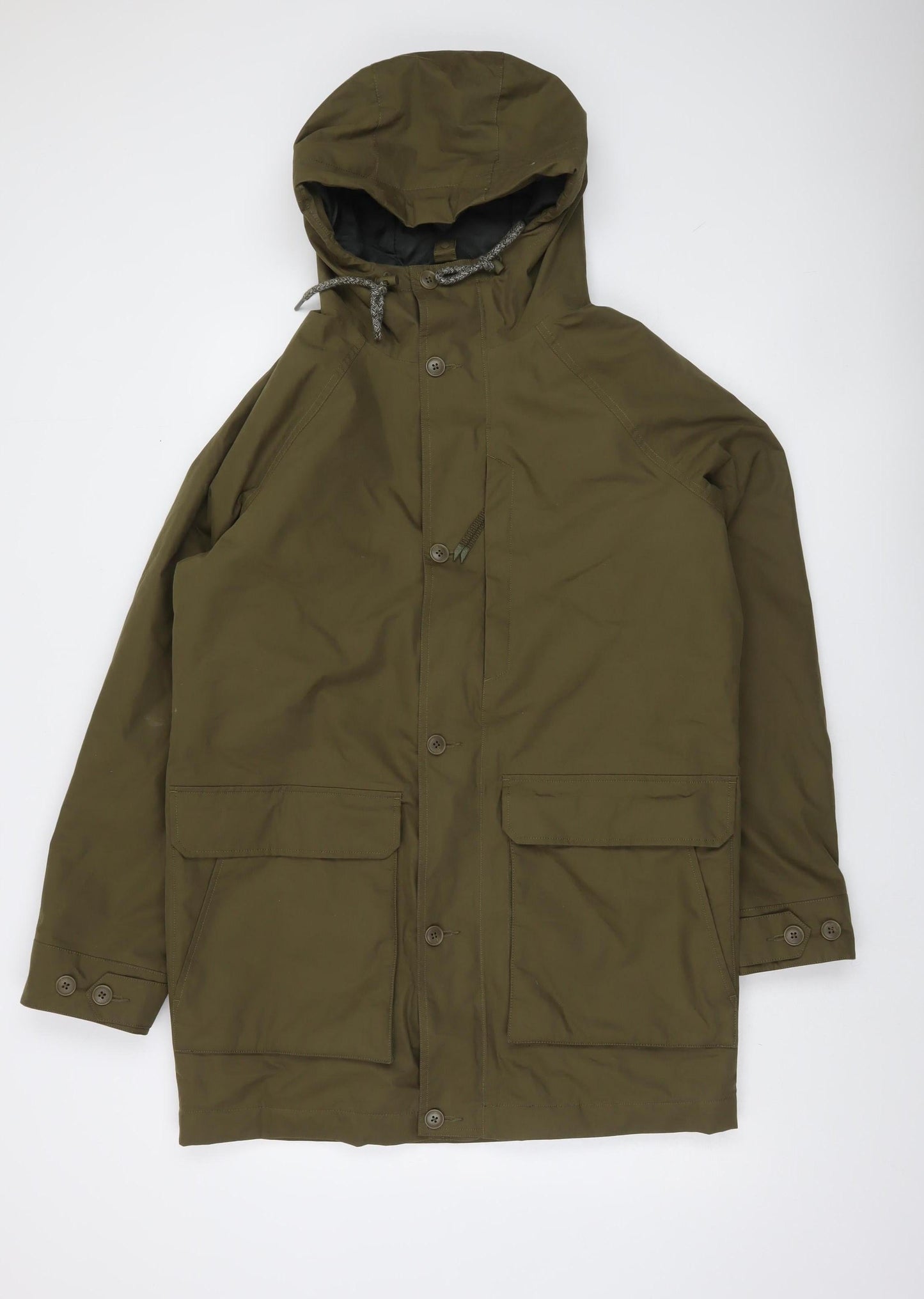 Seasalt Cornwall Men's Green Waterproof Hooded Rain Coat Size S