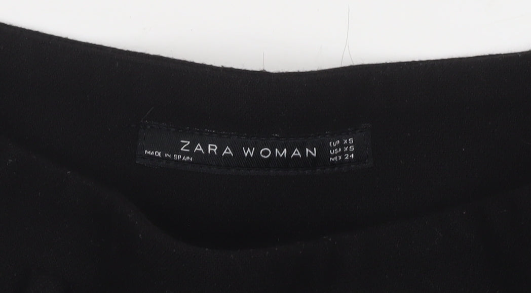 ZARA Women Black XS Skater Short High Rise Skirt