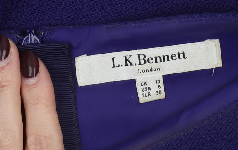 L.K. Bennett Women’s Blue Knee Length Sheath Dress UK 10