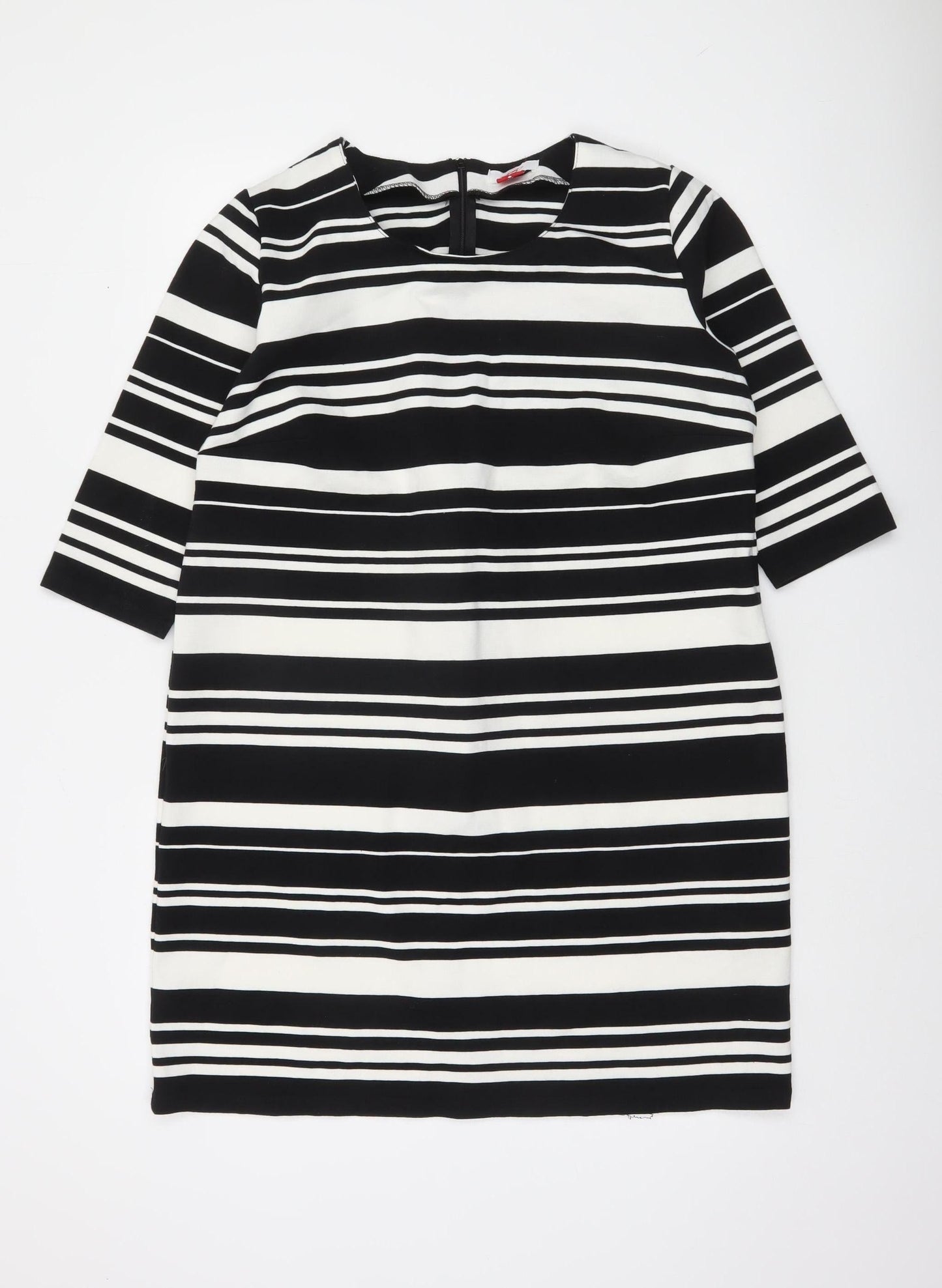 Lee Cooper Women's Black Striped Knee Length Shift Dress Size 12