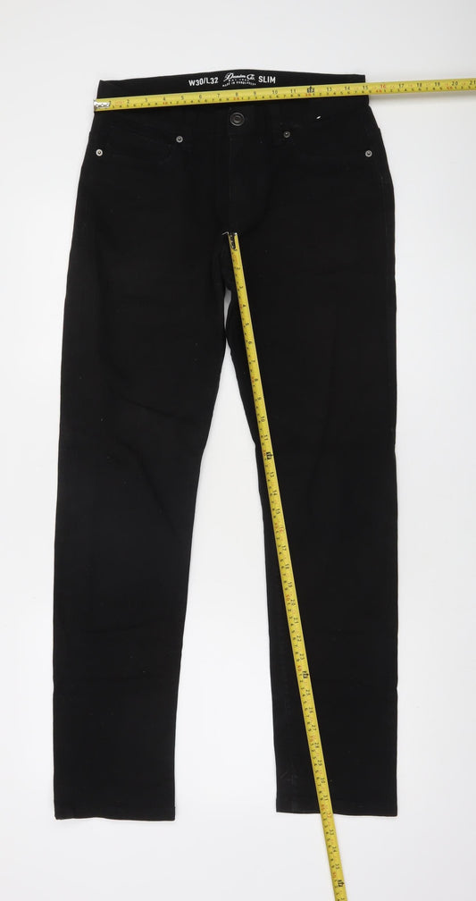 Denim Co. Men's Black Slim Fit Jeans W30 L32