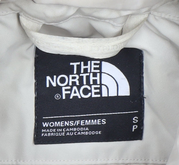 The North Face Womens Beige Waterproof Faux Fur Hood Long Parka Coat Size S
