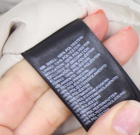 The North Face Womens Beige Waterproof Faux Fur Hood Long Parka Coat Size S