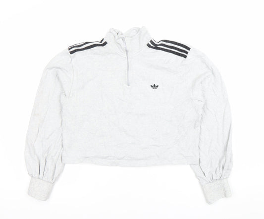 Adidas Women’s Grey 1/4 Zip Pullover Sweatshirt Size M