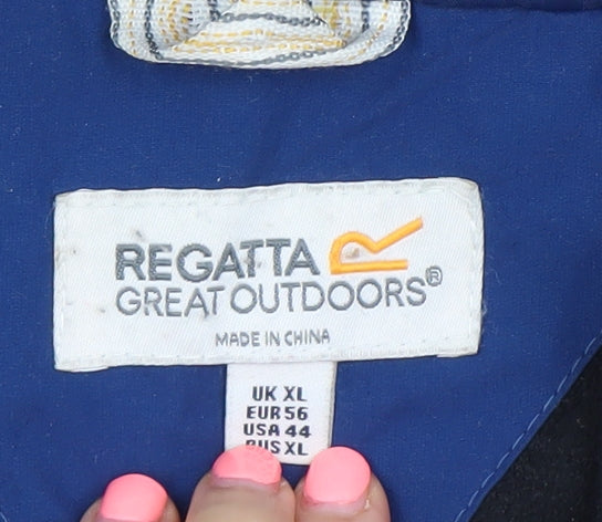 Regatta Women's Blue XL Long Parka Jacket Hooded Faux Fur Trim