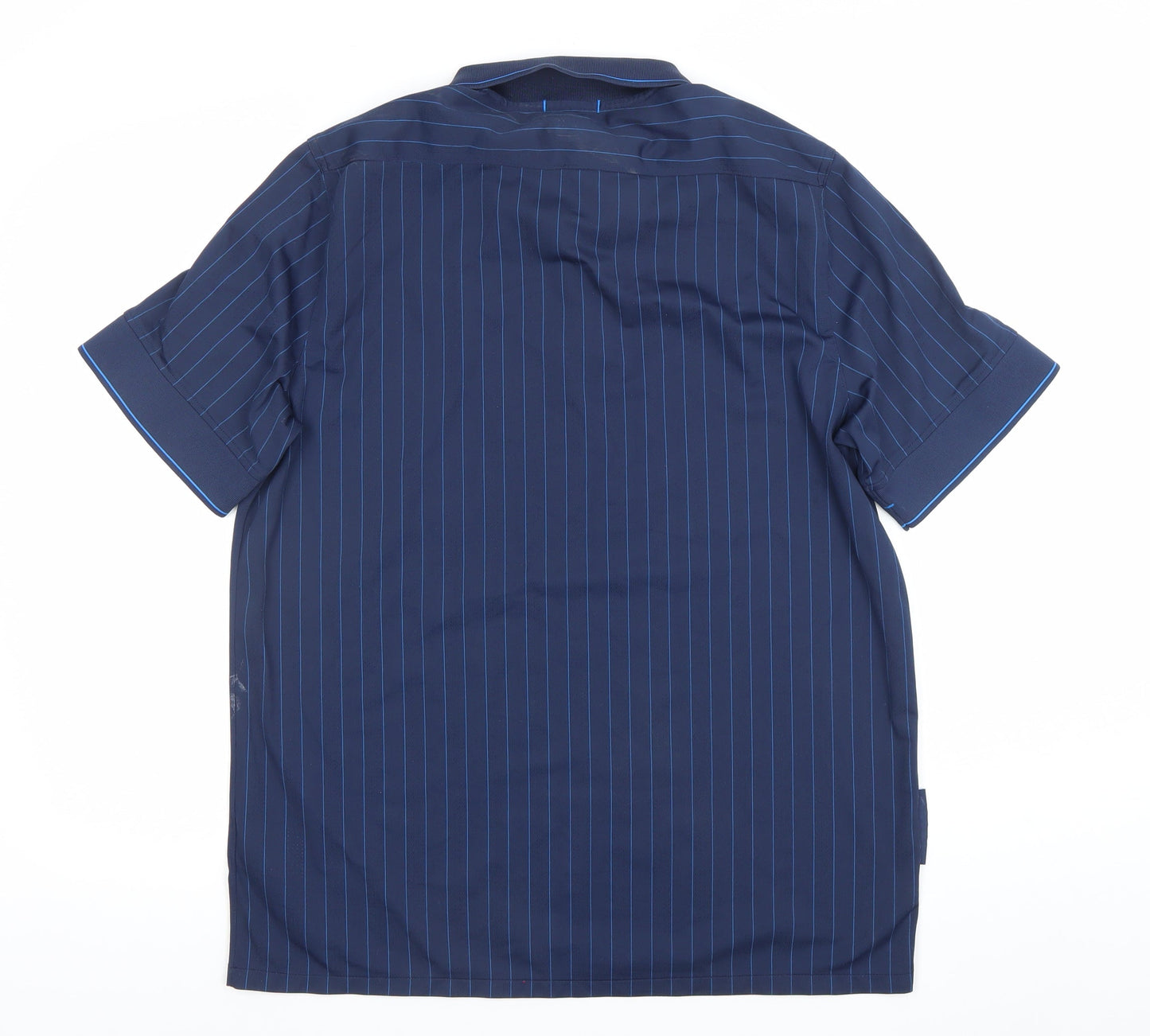 Nike Arsenal Mens Navy Blue Pinstripe Polo L Football Shirt