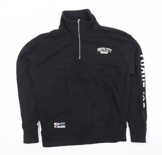 Superdry Men's Black XS 1/4 Zip Tokyo City Sweatshirt
