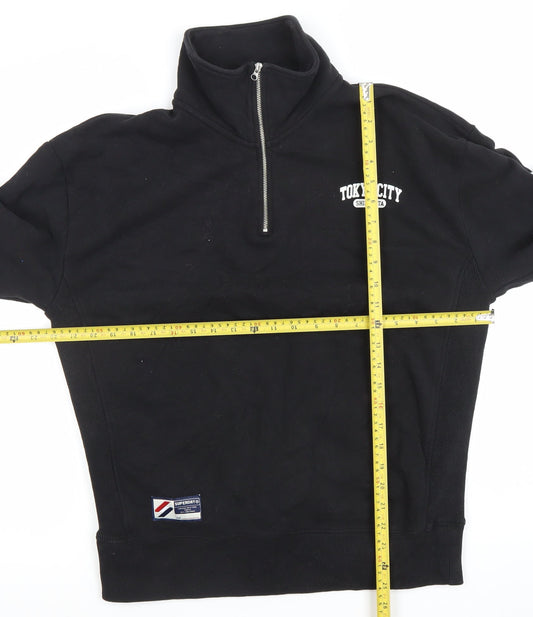 Superdry Men's Black XS 1/4 Zip Tokyo City Sweatshirt