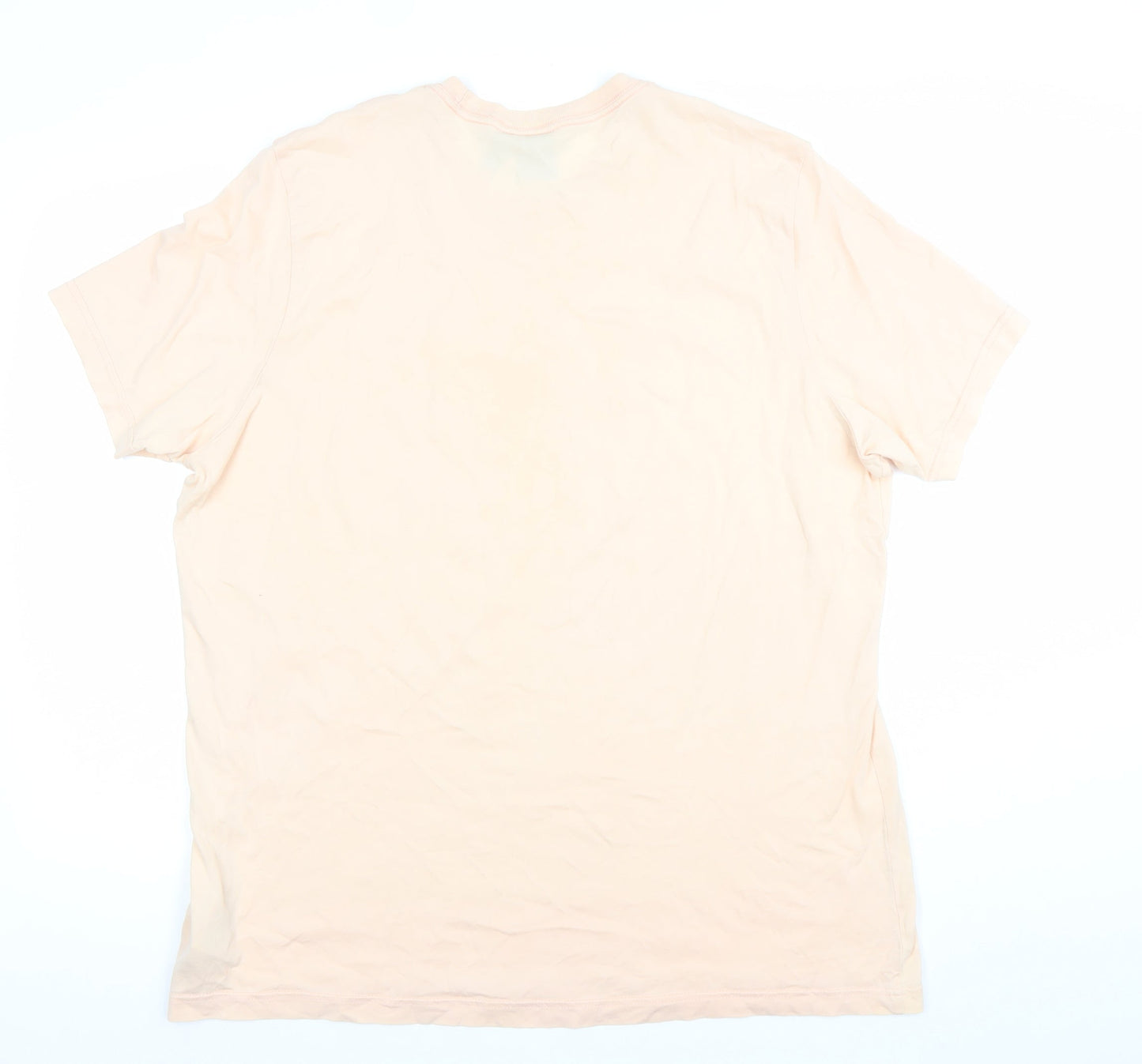 Adidas Women's Beige XL Short Sleeve Cotton Logo T-Shirt