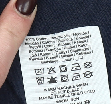 Jack & Jones Men's Blue Logo Crew Neck Short Sleeve T-Shirt Size L