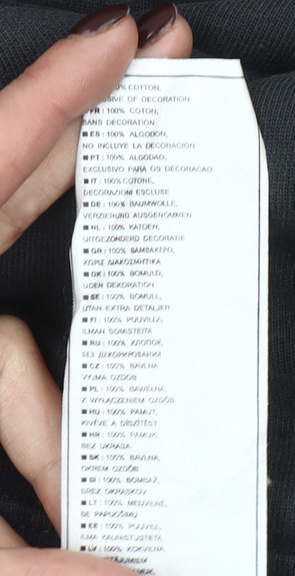 Nike England Rugby Black Red Long Sleeve Men's L Cotton Polo Shirt