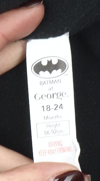 Additional view of George Batman Black Hooded Padded Waistcoat 18-24 Months boys’ hooded vest