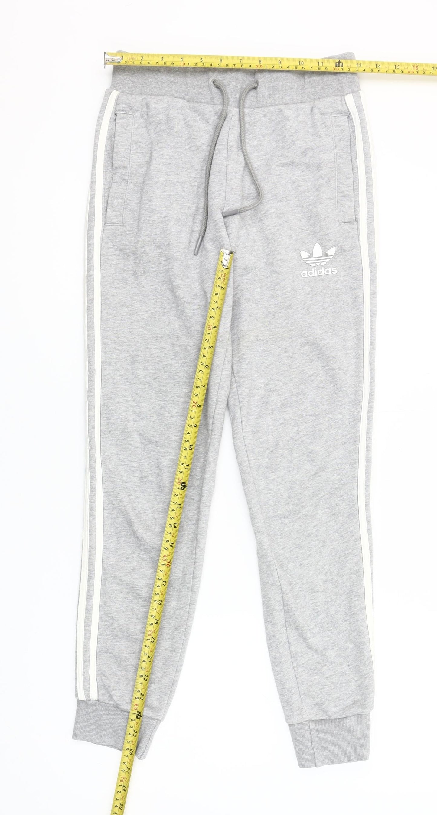 Adidas Womens Grey Jogger Sweatpants Size 6 Elastic Waist Casual