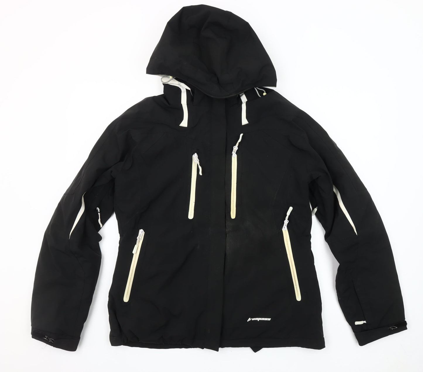 Trespass Womens Black L Ski Jacket Waterproof Hooded Winter Coat Lined