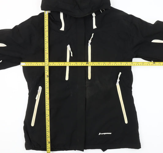 Trespass Womens Black L Ski Jacket Waterproof Hooded Winter Coat Lined