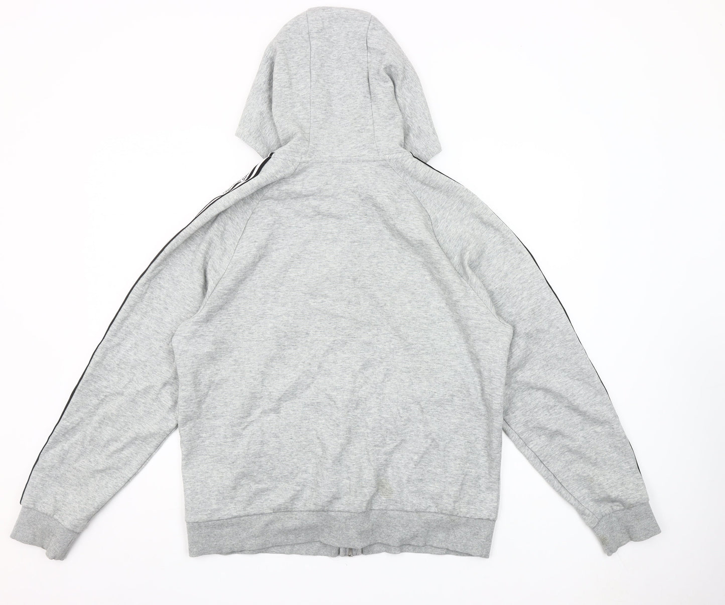 Michael Kors Womens Grey Full Zip Hoodie Medium Logo Stripe Casual
