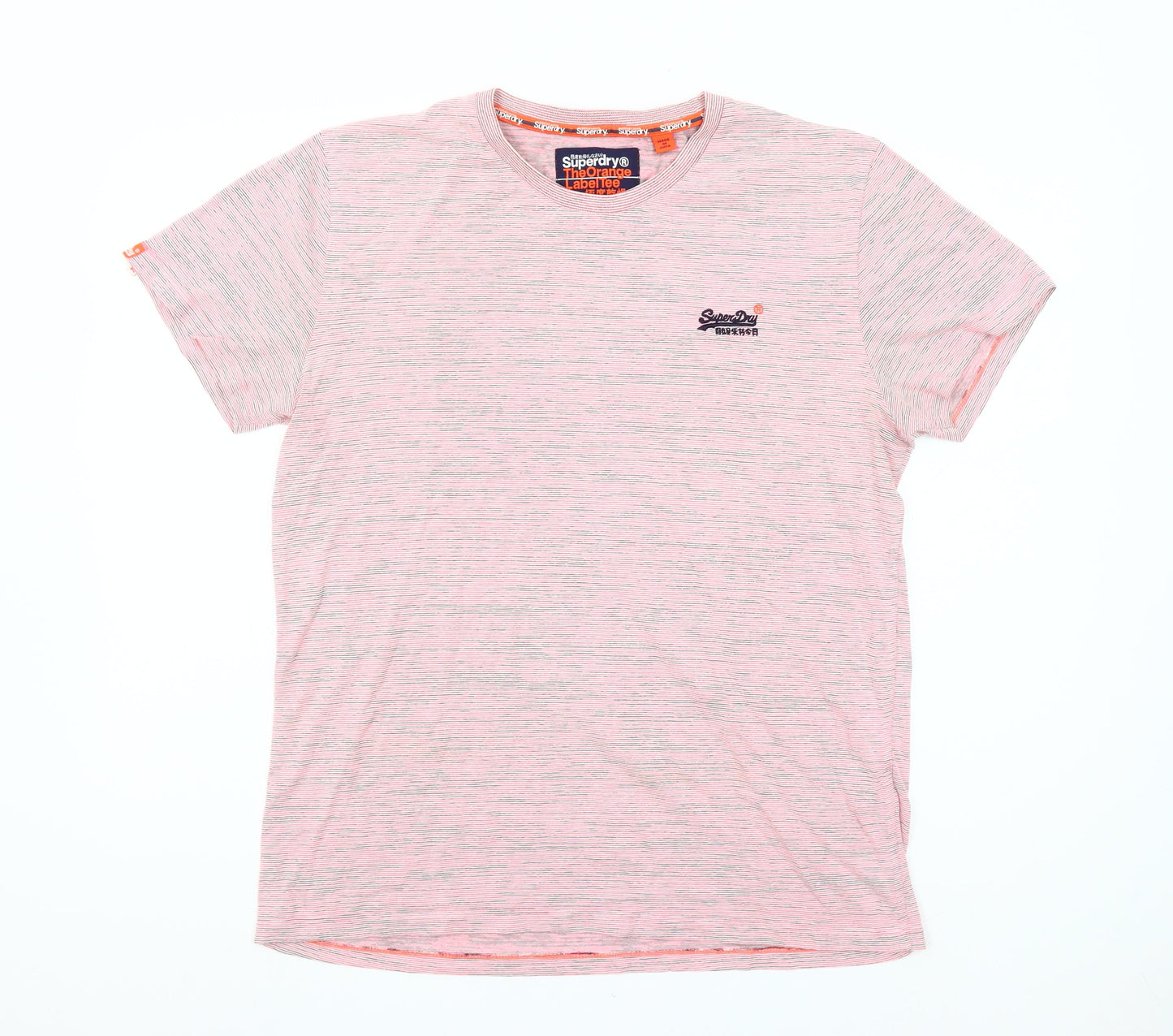 Superdry Men's Pink XL Crew Neck Short Sleeve T-Shirt