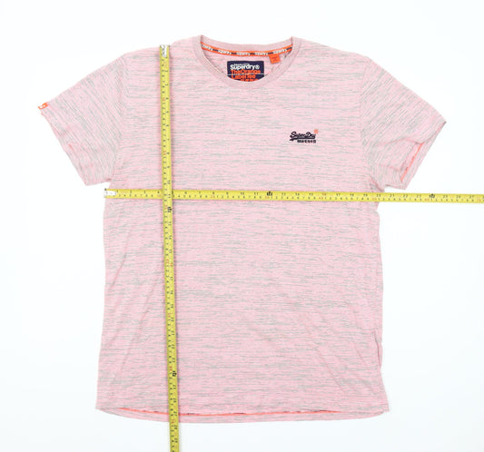 Superdry Men's Pink XL Crew Neck Short Sleeve T-Shirt
