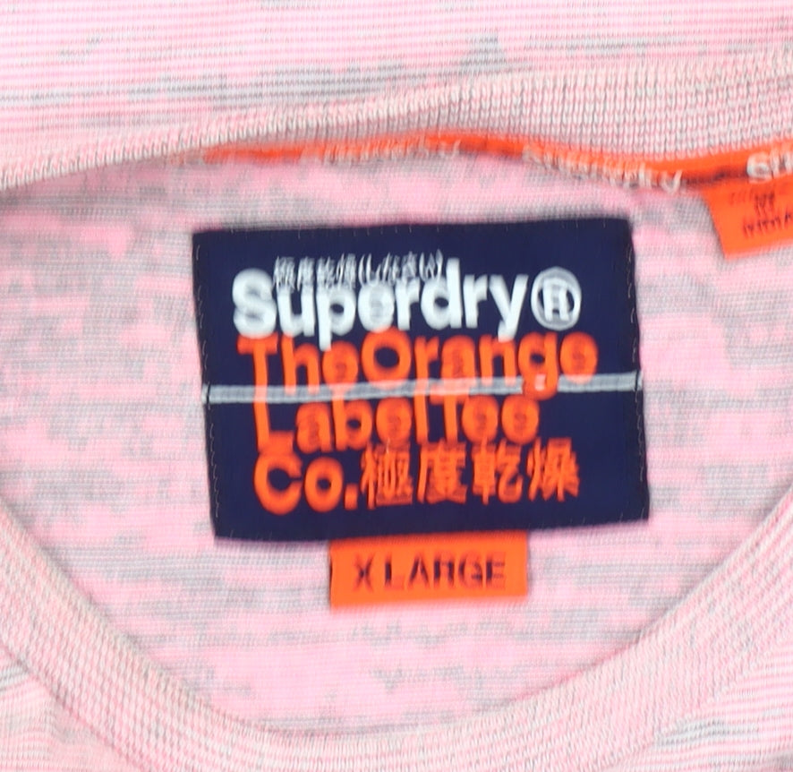 Superdry Men's Pink XL Crew Neck Short Sleeve T-Shirt