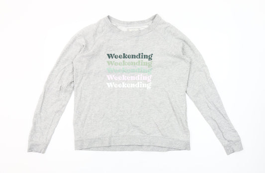 Fat Face Womens Grey Weekend Graphic Sweatshirt UK 10