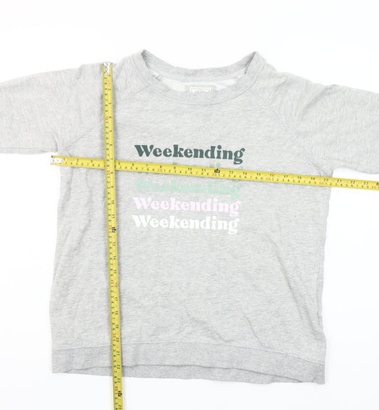 Fat Face Womens Grey Weekend Graphic Sweatshirt UK 10