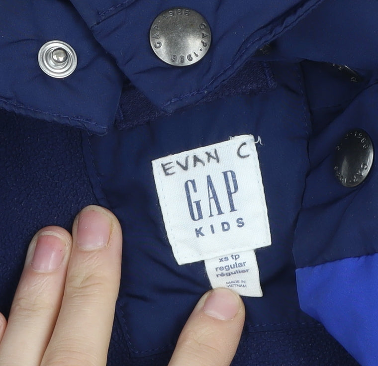 Additional view of Gap Kids boys’ blue 4-5 years puffer jacket hooded winter coat