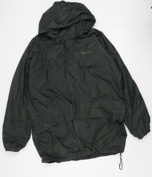 Regatta Men Green M Waterproof Hooded Rain Jacket Outdoor Coat