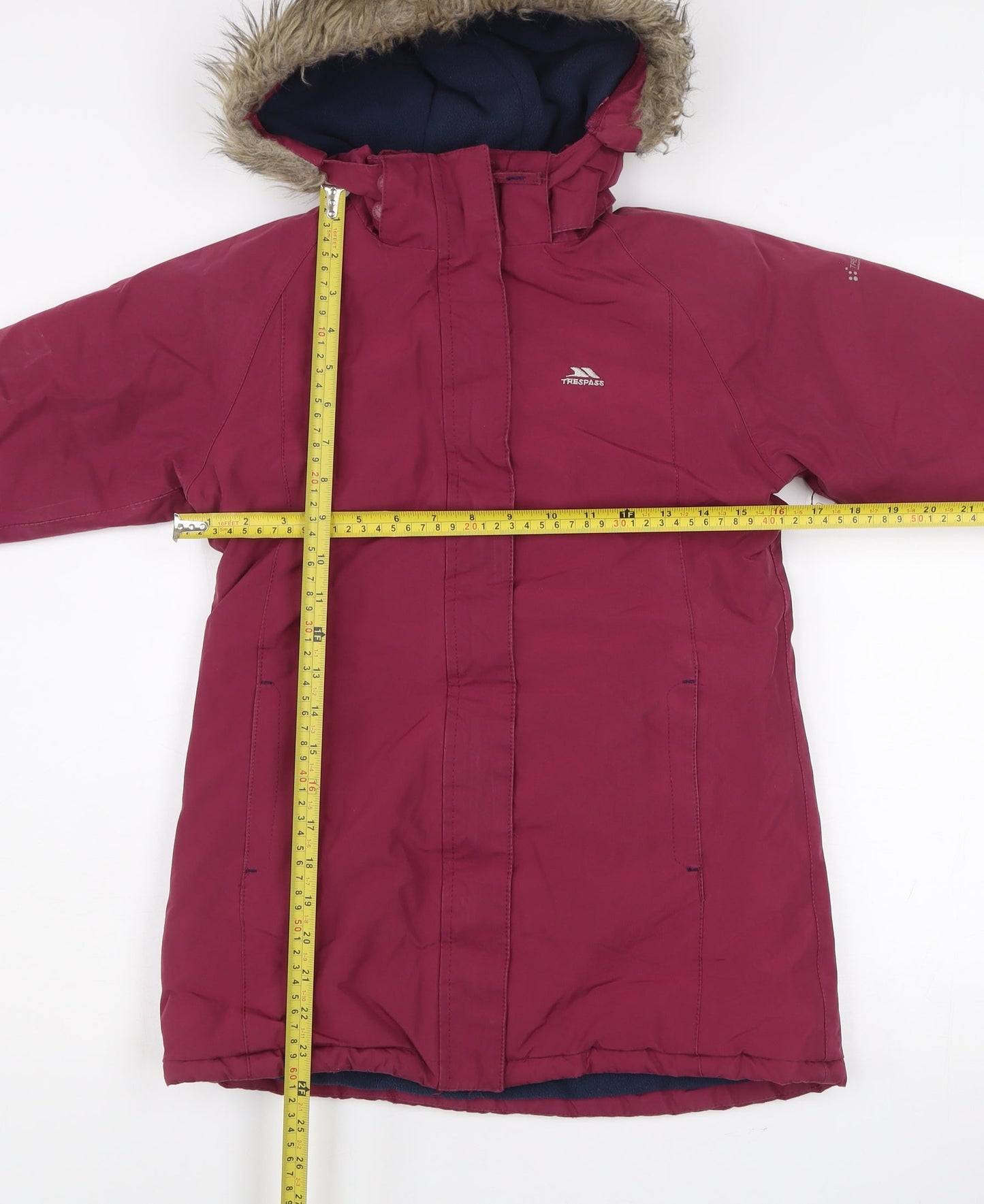 Trespass Girls Purple Waterproof Parka Coat 7-8 Years Hooded Winter Jacket