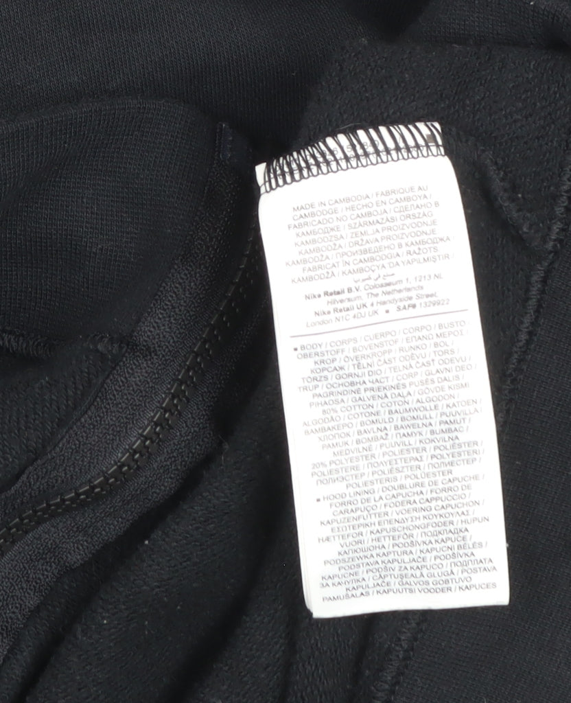 Nike Men's Black Full Zip Hooded Fleece Jacket Medium