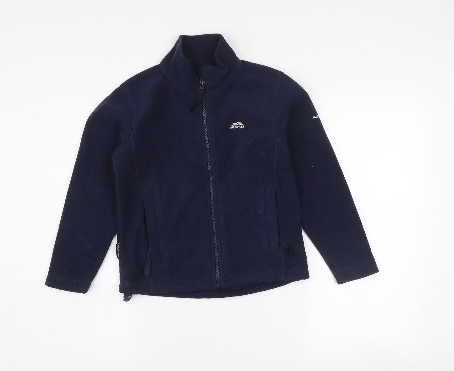 Trespass Boys Navy Blue Fleece Full Zip Jacket 7-8 Years Outdoor Winter Coat