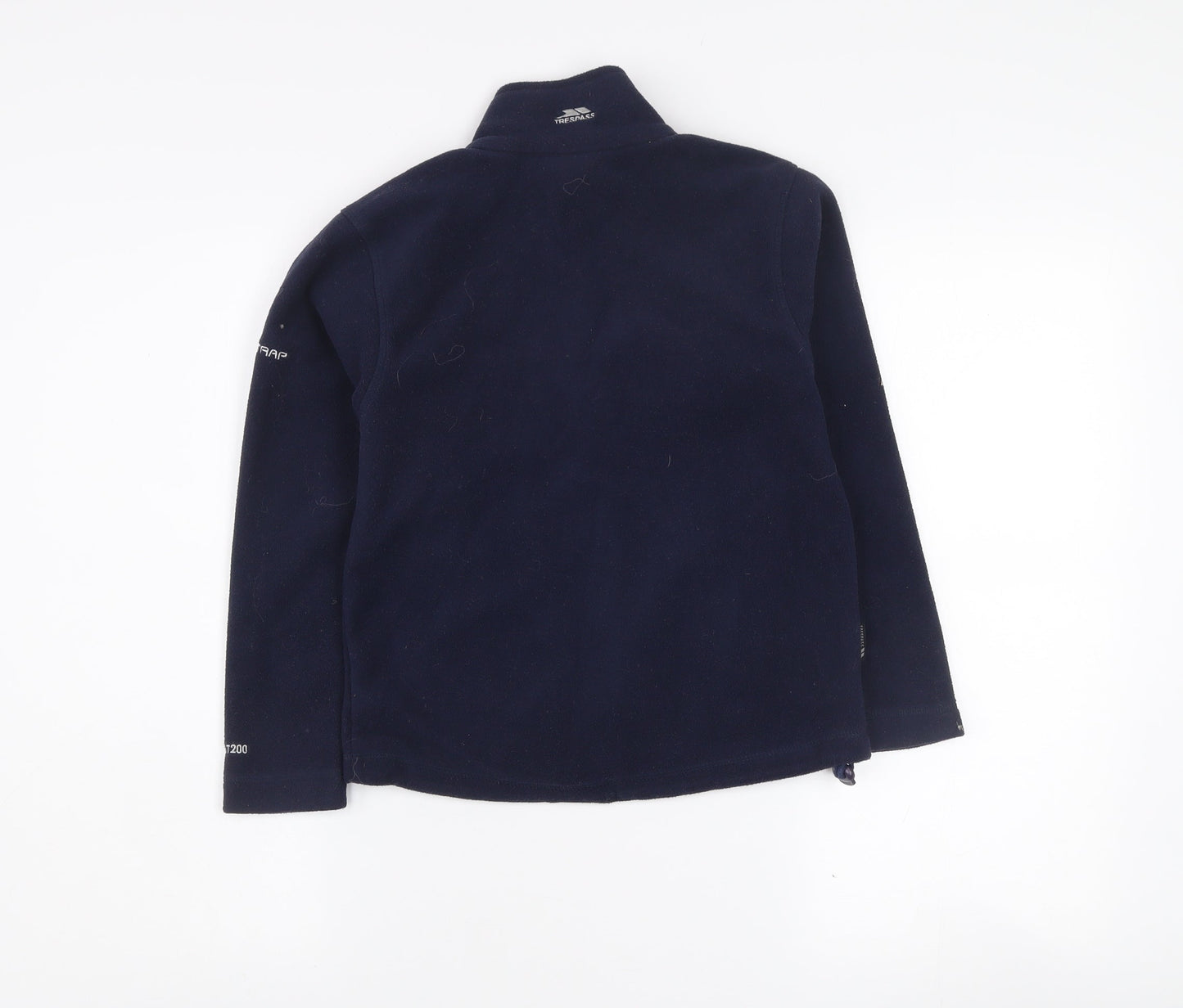 Trespass Boys Navy Blue Fleece Full Zip Jacket 7-8 Years Outdoor Winter Coat