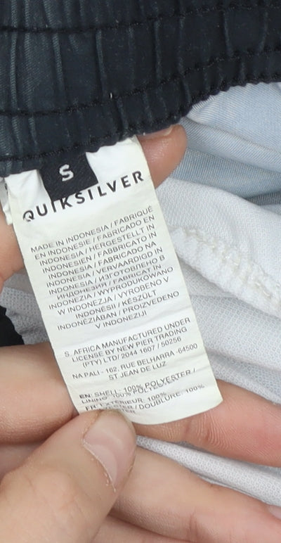 Quiksilver Men's Blue Black Striped Swim Shorts Size S Board Shorts