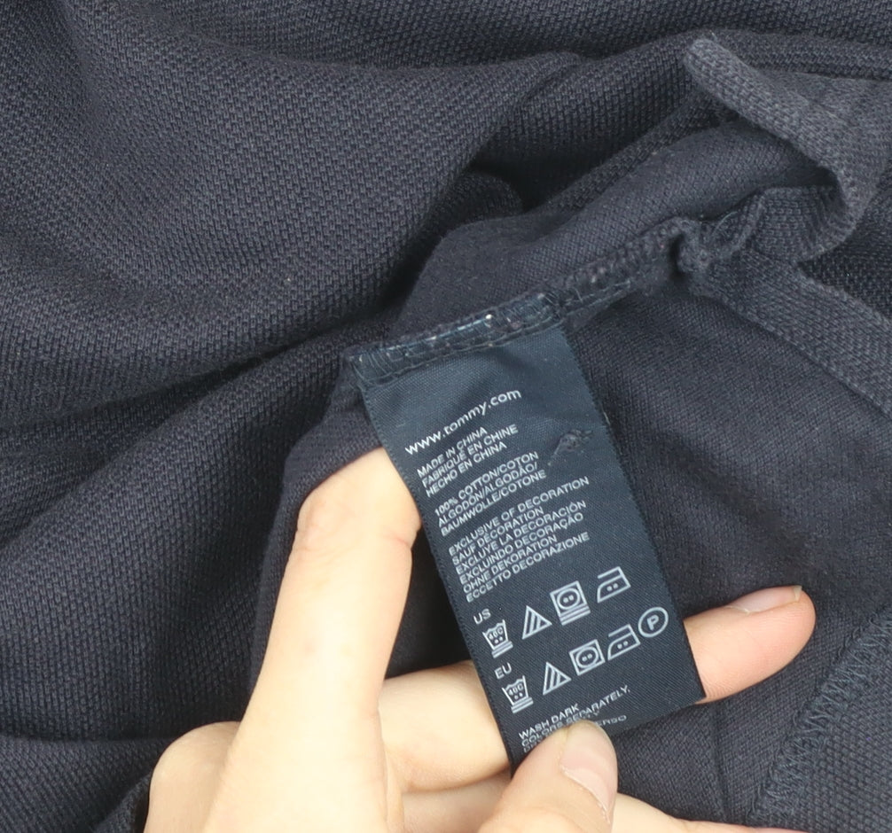 Tommy Hilfiger Men’s Black XL Polo Shirt 100% Cotton Short Sleeve