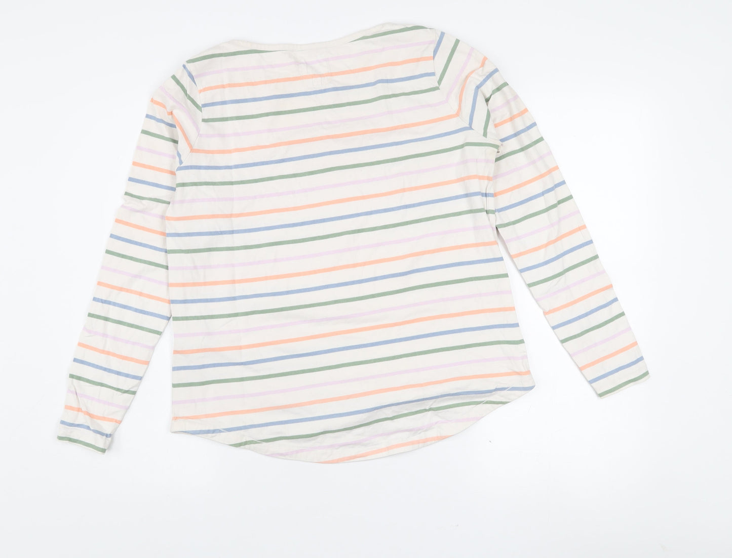 Fat Face Women’s Multicoloured Striped Cotton Long Sleeve T-Shirt UK 12