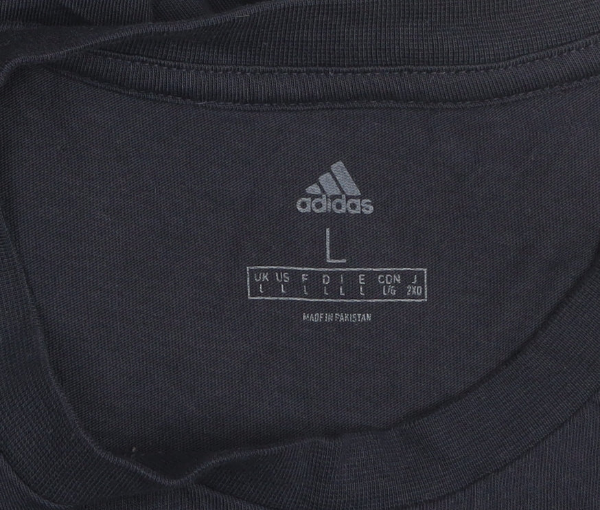 Additional view of adidas Men’s Blue L Basic Crew Neck Cotton T-Shirt