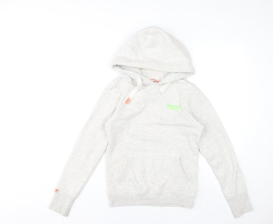 Superdry Women’s Grey Pullover Hoodie XS Vintage Orange Label
