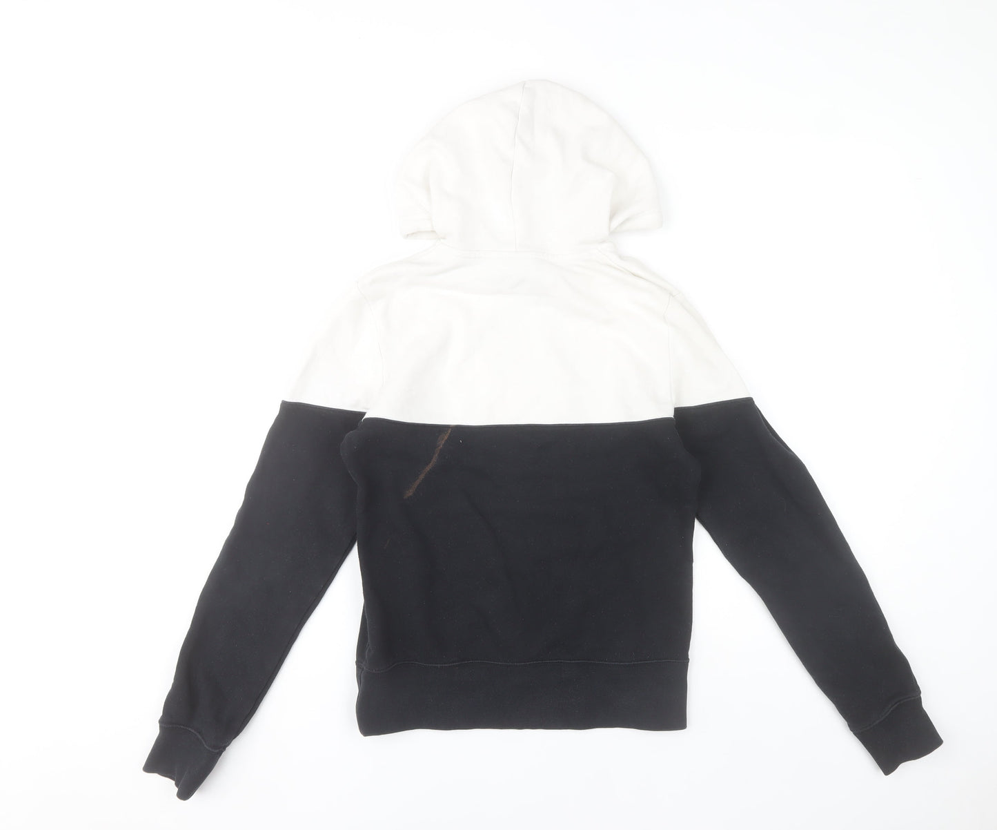 Nike Boys Black & White Pullover Hoodie XS Colourblock Cotton Blend