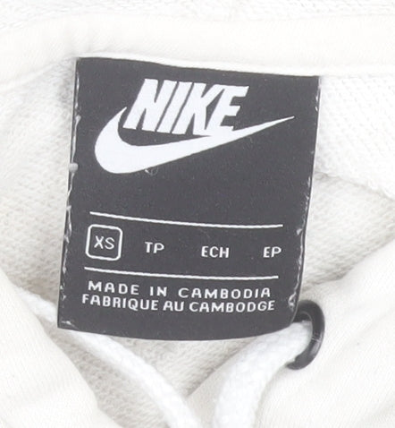 Nike Boys Black & White Pullover Hoodie XS Colourblock Cotton Blend