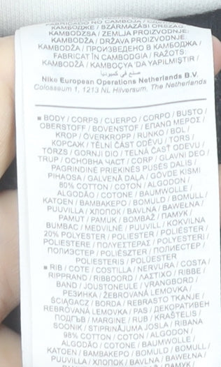 Nike Boys Black & White Pullover Hoodie XS Colourblock Cotton Blend