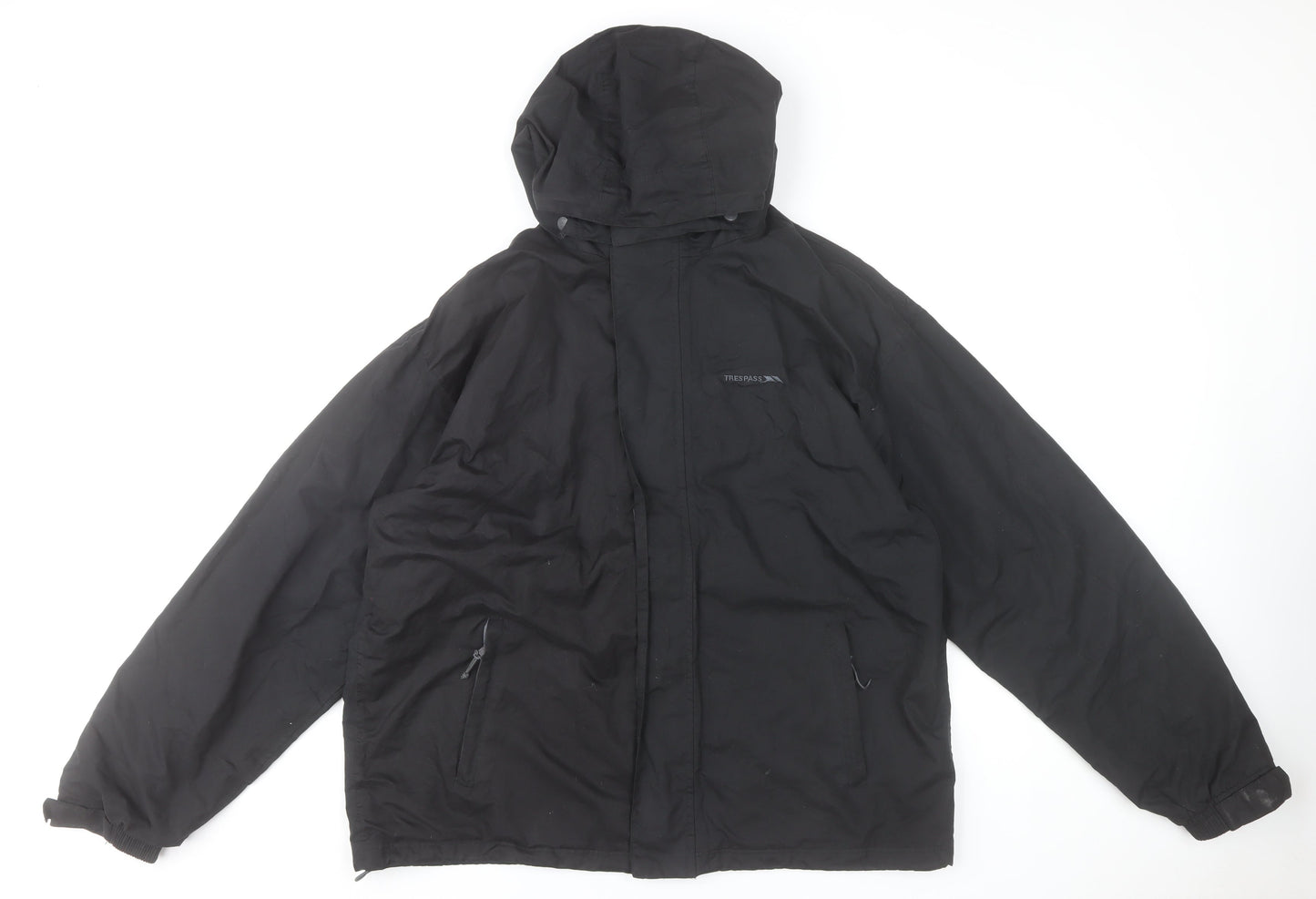 Trespass Men's Black XL Waterproof Windproof Hooded Rain Jacket