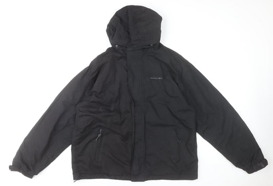 Trespass Men's Black XL Waterproof Windproof Hooded Rain Jacket